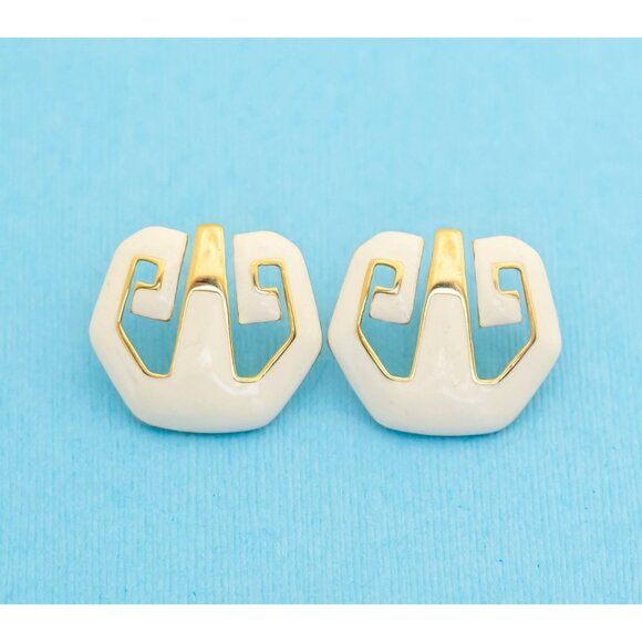Vintage Hieroglyphs Dangle Earrings by Dora - N11 - Picture 1 of 2